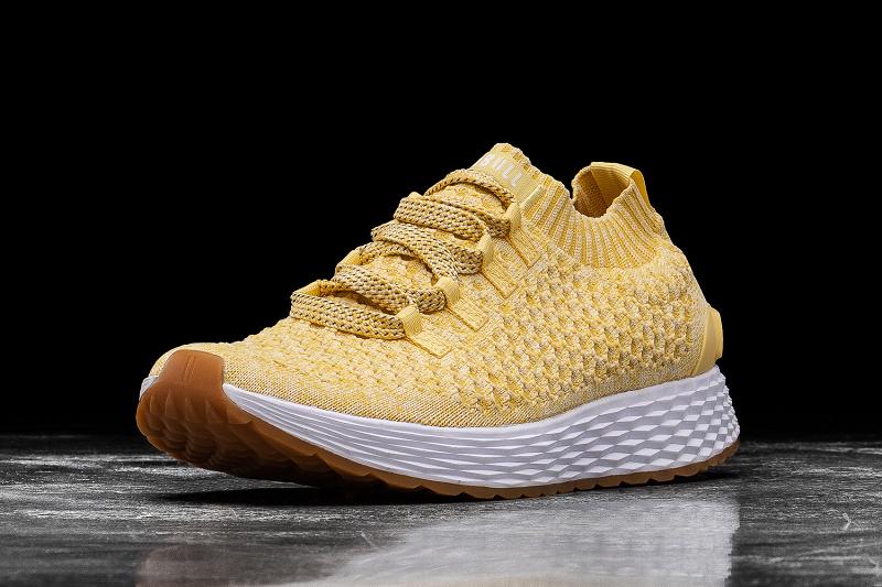 Yellow Nobull Honey Knit Runner Men's Running Shoes | CA Z1070U